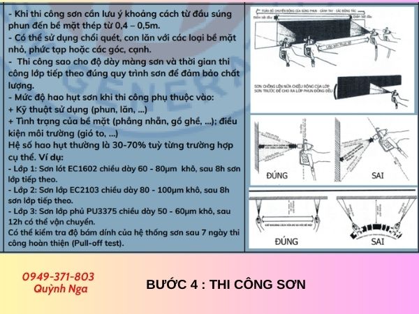 Thi công sơn kết cấu thép - Quy trình sơn bước 4